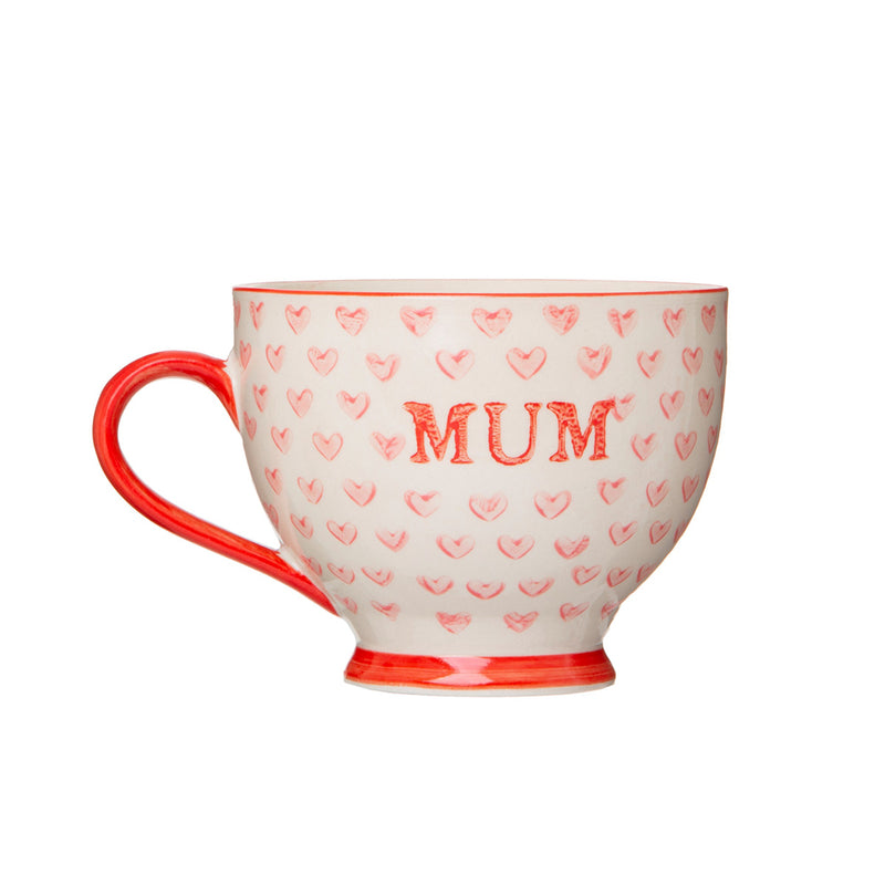 Sass & Belle Bohemian Red Hearts Mum Mug
