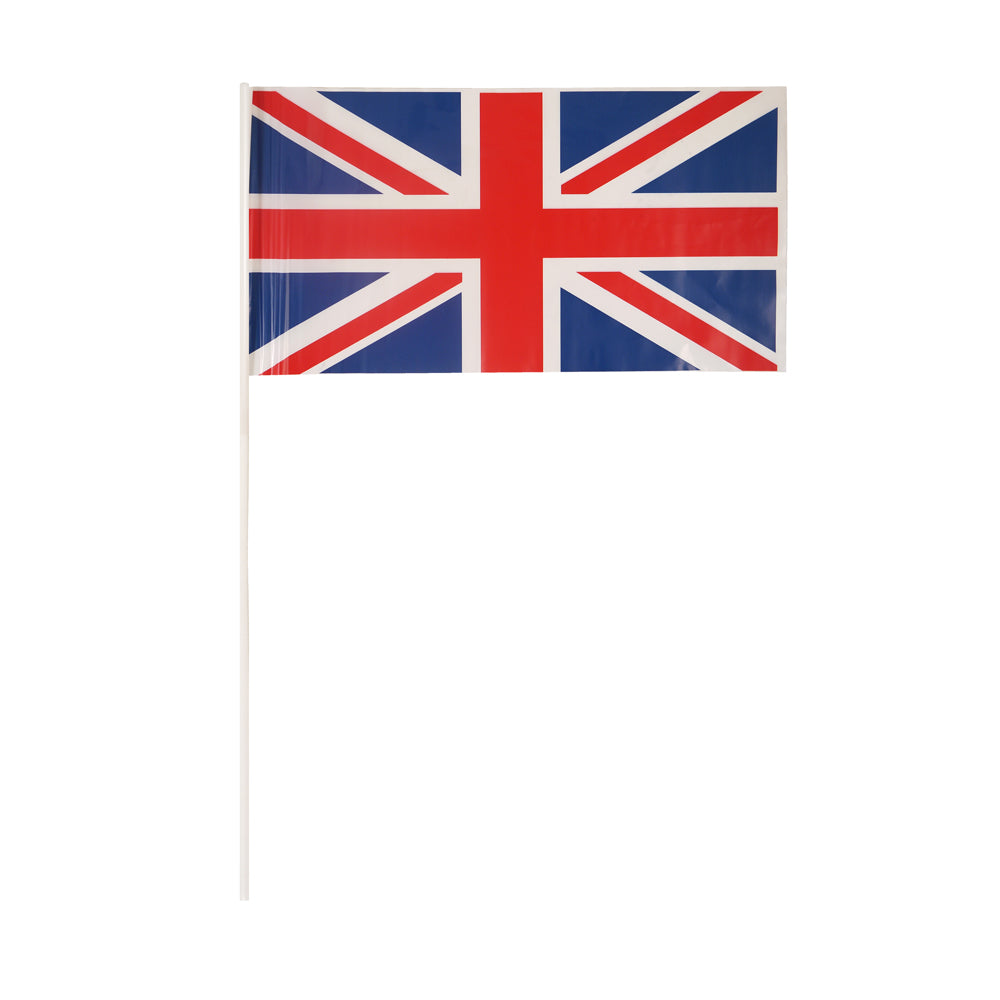 Union Jack Hand Waving Flag with Stick, D'Day Commemorations Flag