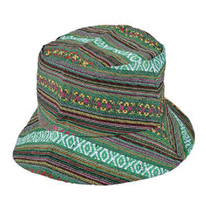 Aztec Canvas Hippy Bucket Sun Hat
