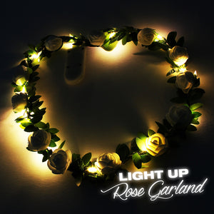 light up rose garland