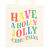 Holly Jolly Christmas Polyester Tote Bag
