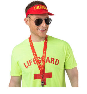 Lifeguard Baywatch Style Whistle on Lanyard, Beach Parties, Pool Parties, 80's Festivals