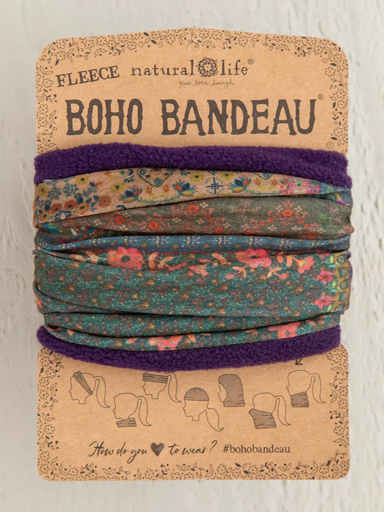 Natural Life Women's Fleece Boho Bandeau Headband - Vintage Patchwork