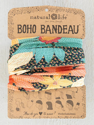 Natural Life Women's Boho Bandeau - Blue Coral Cream Boho Bandeau