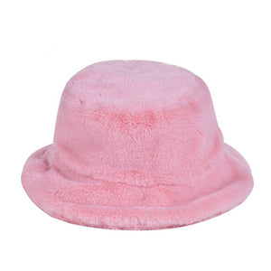 Soft Faux Fur Fluffy Pink Bucket Hat & Shoulder Bag Bundle - 10% OFF