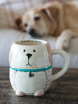 Natural Life Folk Art Coffee Mug - Lucky The Dog