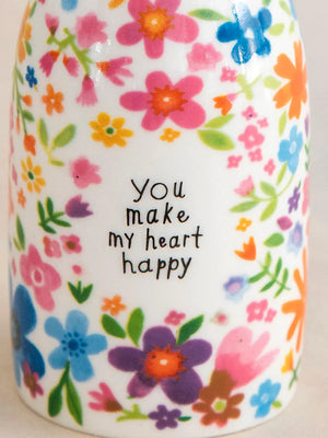 Natural Life Ceramic Bud Vase - You Make My Heart Happy