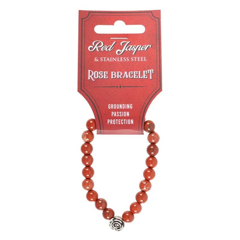 Rose Red Jasper Beaded Bracelet