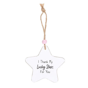 I Thank My Lucky Stars Hanging Star Sentiment Sign