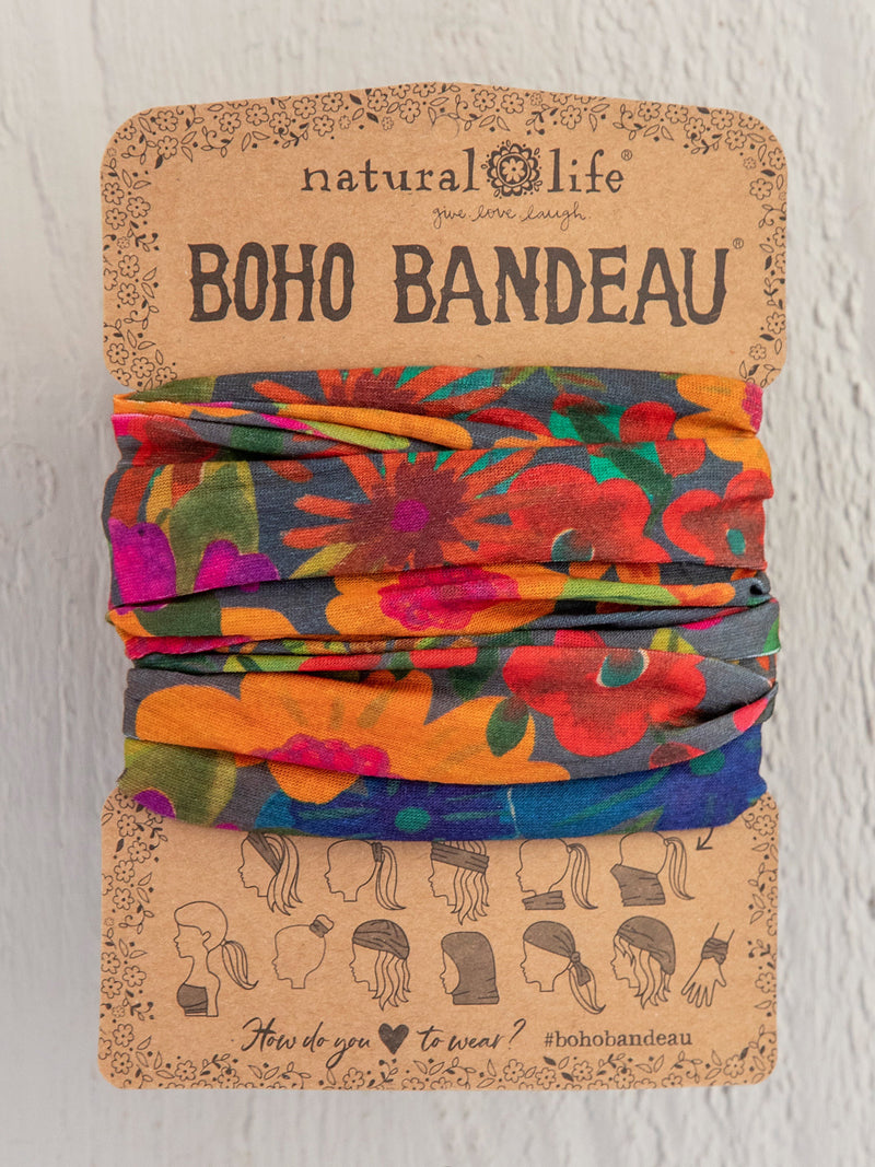 Natural Life Women's Boho Bandeau Headband - Orange Pink Floral