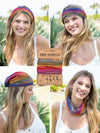 Natural Life Women's Boho Bandeau Rainbow Borders Boho Bandeau