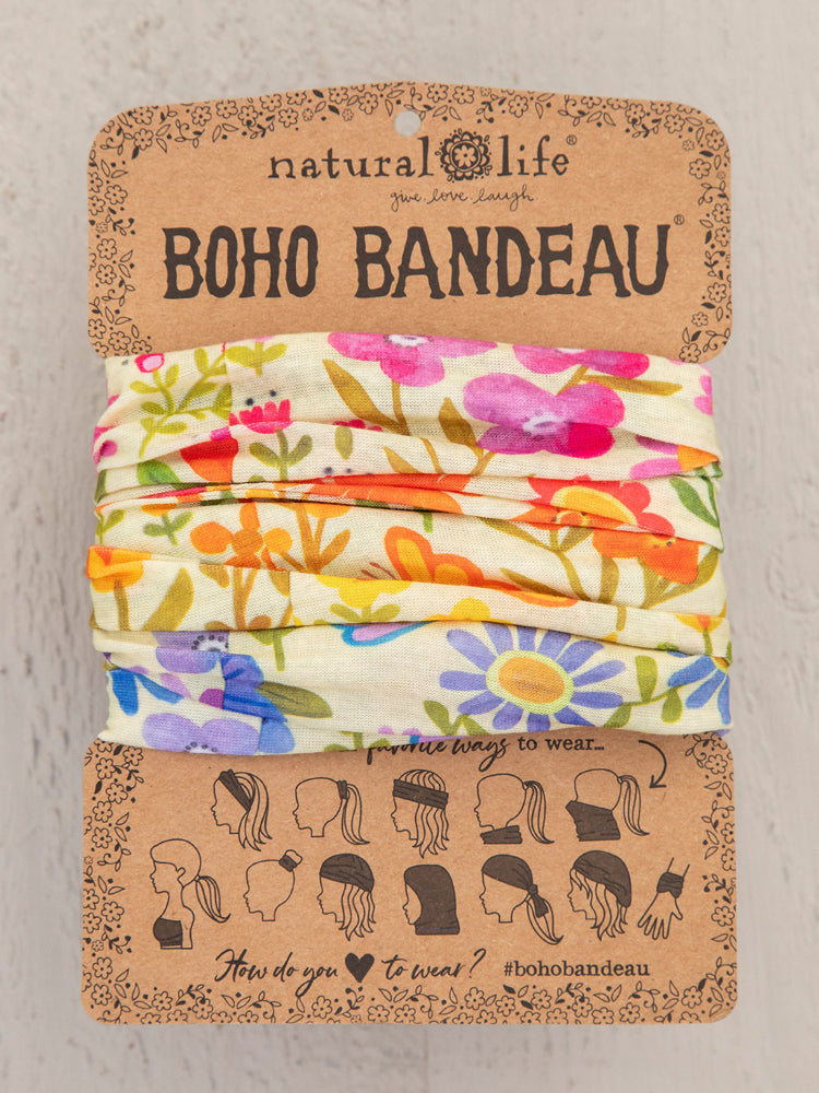 Natural Life Women's Boho Bandeau Rainbow Floral Boho Bandeau