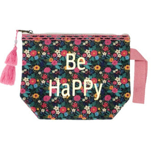 Natural Life Toiletry Pouch Bag - Be Happy Indigo