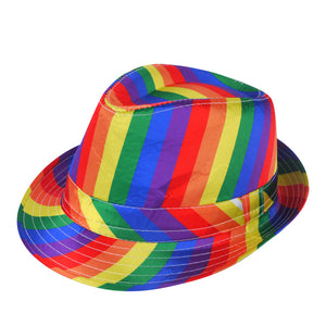 Adults Unisex Gay Pride Carnival Rainbow Trilby Hat