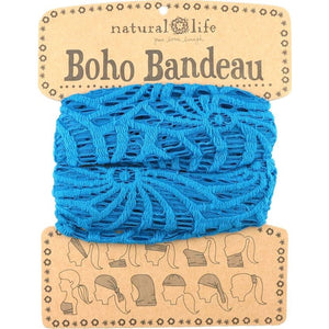 Natural Life Women's Boho Blue Crochet Boho Bandeau