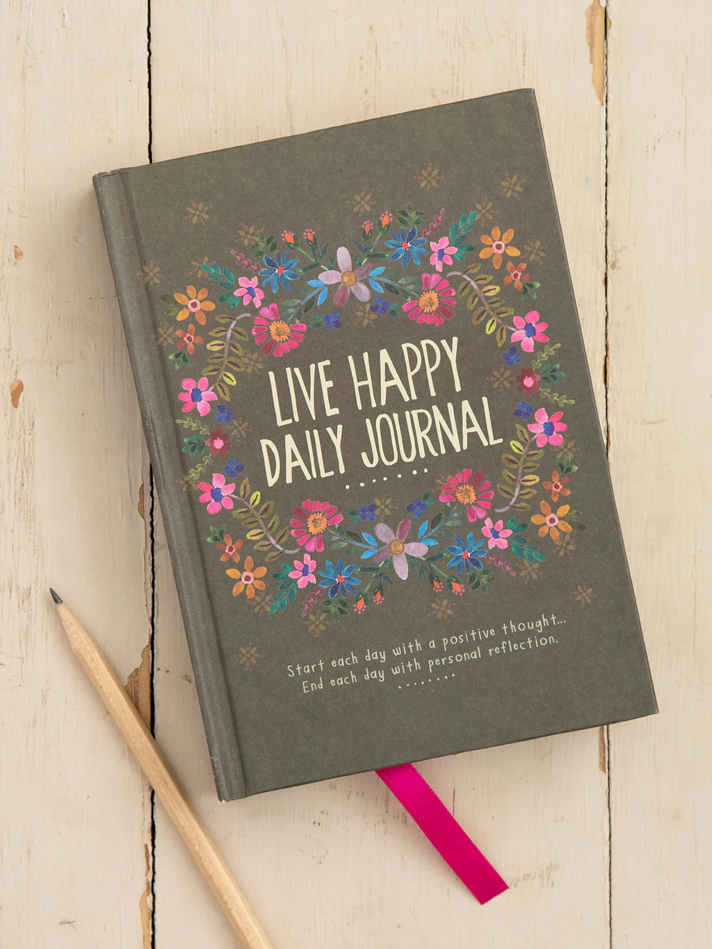 Natural Life Live Happy Daily Journal With Prompts