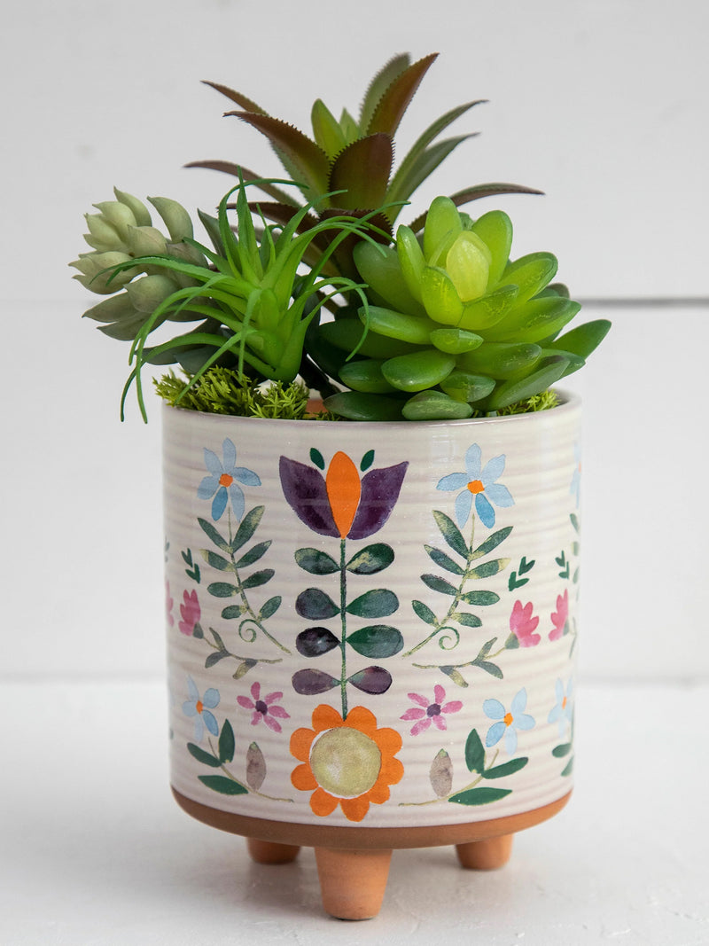 Natural Life Artisan Terracotta Indoor Planter, Medium - Folk Flower