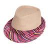 Adults Unisex Straw Trilby Summer Fashion Hat with Aztec Print
