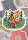 Natural Life Be Happy Camper Vinyl Sticker