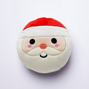 Relaxeazzz Plush Christmas Santa Round Travel Pillow & Eye Mask