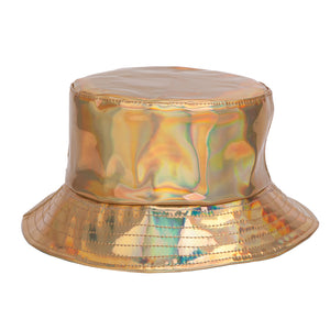 Festival Holographic Metallic Shiny Bucket Sun Hat