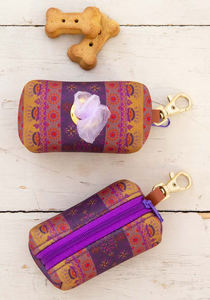 Natural Life Doggy Poop Pouch Plum Border