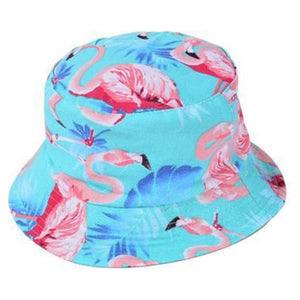 Flamingo Hippy Canvas Bucket Sun Hat
