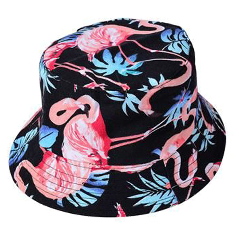 Flamingo Hippy Canvas Bucket Sun Hat