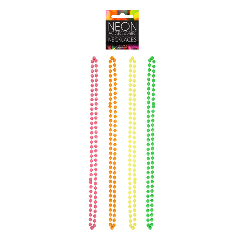 80's Neon Necklace Beads Neon Pink, Orange, Yellow and Green