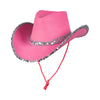 Adults Texan Pink Cowgirl Hat Hot Pink Cowboy with Sequins