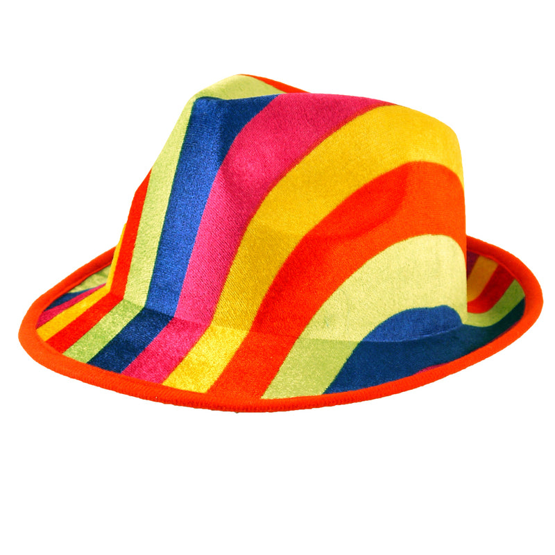 Adults Unisex Gay Pride Carnival Rainbow Trilby Felt Hat Fancy Dress Hat