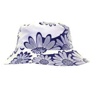 Unisex Cotton "Reversible" Sunflower Print Bush Bucket Sun Hat