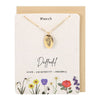 March Daffodil Birth Flower Necklace Card