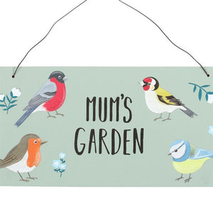 Mum's Garden British Garden Birds Sign